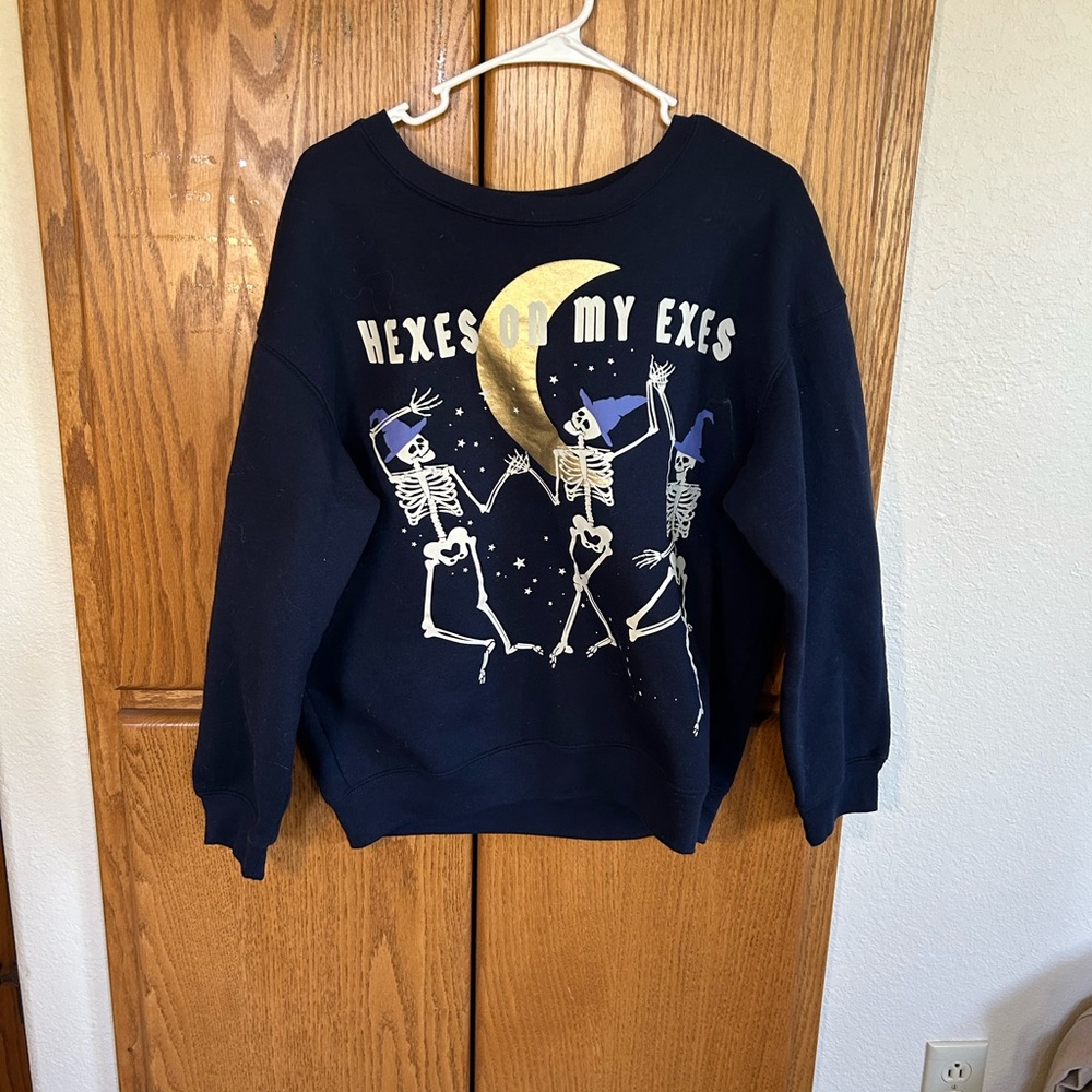Navy Skeleton Graphic Sweatshirt